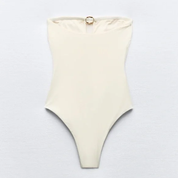 NWT Zara One-Piece Bandeau Swimsuit - Picture 7 of 15